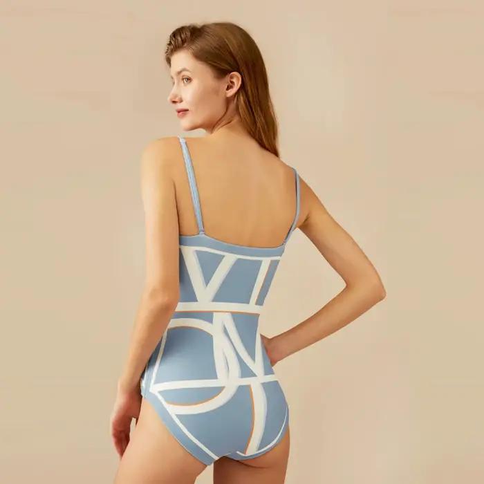 Maillot de bain une pièce tubulaire bustier en polyester coton elasthanne pour femmes occasions estivales nage baignade plage