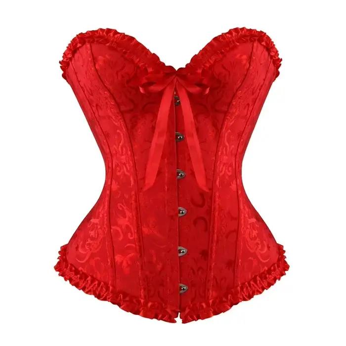 Bustiers et Corsets Sexy en dentelle florale, vêtements modelants pour femmes, Vintage, gothique, surbuste, Satin Jacquard