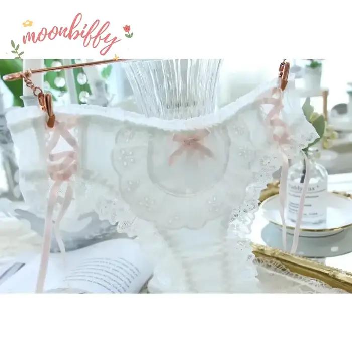 Culotte Japonaise Kawaii en Dentelle pour Fille, Sous-Vêtement Confortable en Coton, Lingerie Sexy Lolita