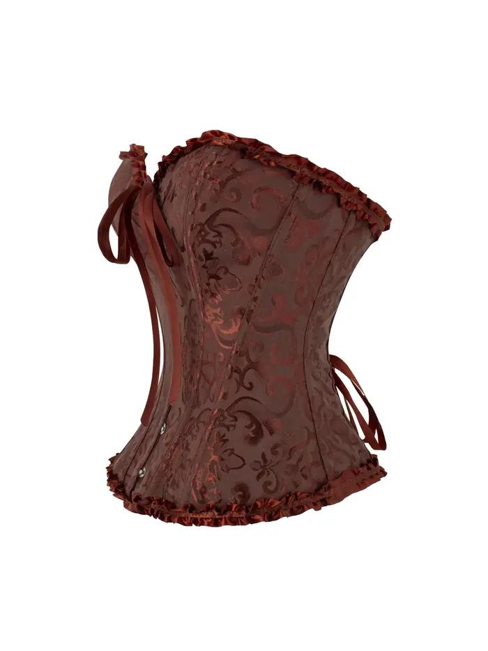 Tmavohnedé korzetové šaty pre ženy, tvarujúce bustier šaty vo farbe čokolády