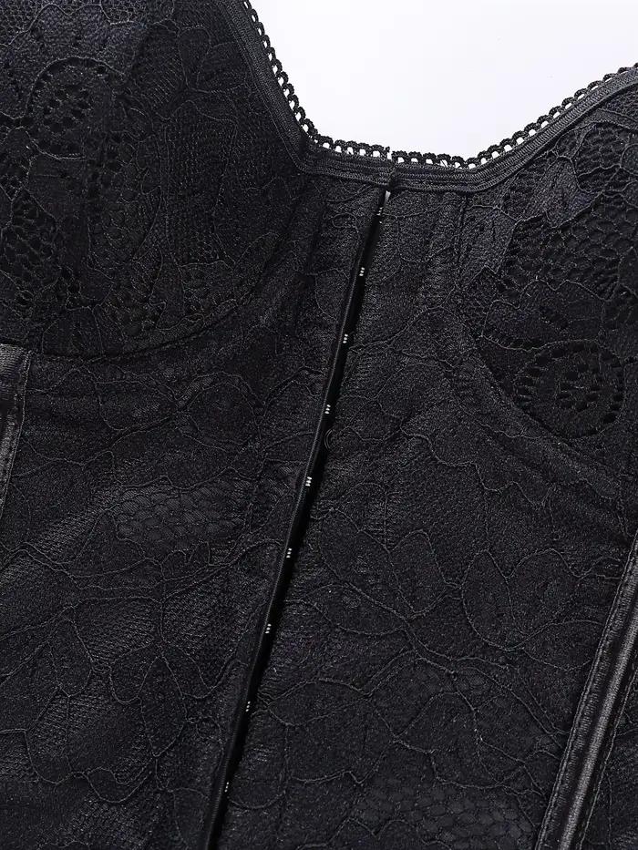 Corset floral en dentelle pour femme, fermeture avant, bustier à lacets au dos, serre-taille sexy, gaine amincissante