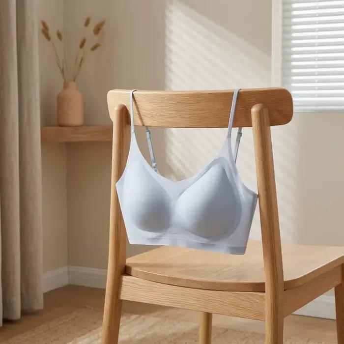 Soutien-gorge sans fil en soie glacée fine style coréen, anti-choc, sans traces, sans coutures, anti-affaissement, lingerie pour femme, yoga