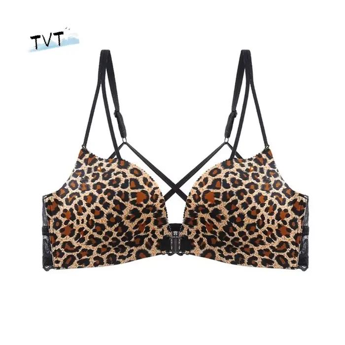 Soutien-gorge sans fil dos nu à bretelles réglables, anti-affaissement, à boutonnière avant, push-up, décolleté plongeant en V, pour petites poitrines