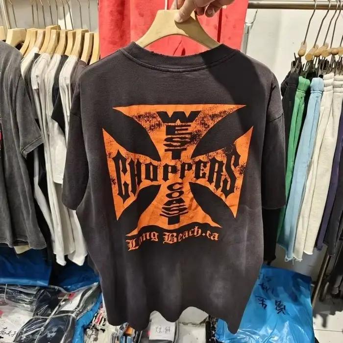 Dámske tričko s potlačou Y2K vintage West Coast Choppers