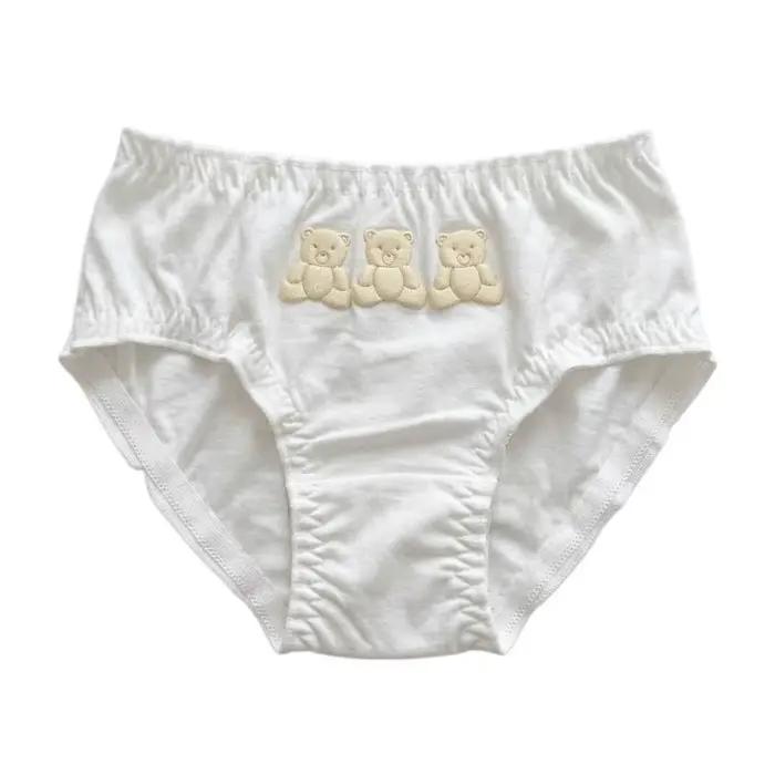 Culotte en coton et polyester solide avec motif ours polaires et dentelle pour femmes confort et gaieté