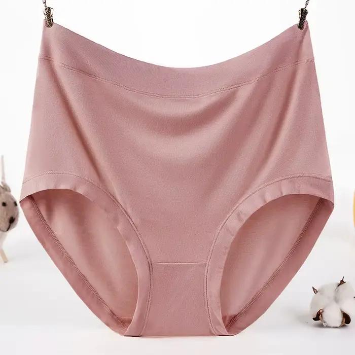 Lot de 3 culottes pour femme en modal, grandes tailles, confortables, respirantes, élastiques, lingerie unie