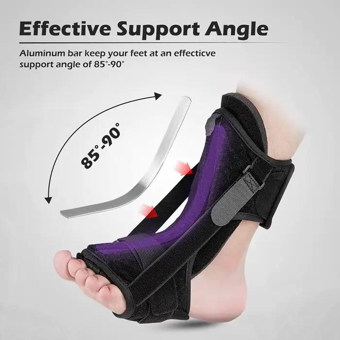 Attelle de nuit pour fasciite plantaire, attelle orthopédique réglable pour les pieds, attelle de nuit respirante avec boule de Massage pour soulager les douleurs