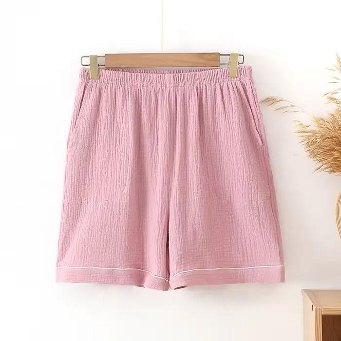 Pantalon de pyjama en pansement de coton pur pour femmes, vêtements de nuit d'été, shorts pour femmes, vêtements de nuit pour femmes, pantalons pour la maison, nouveau