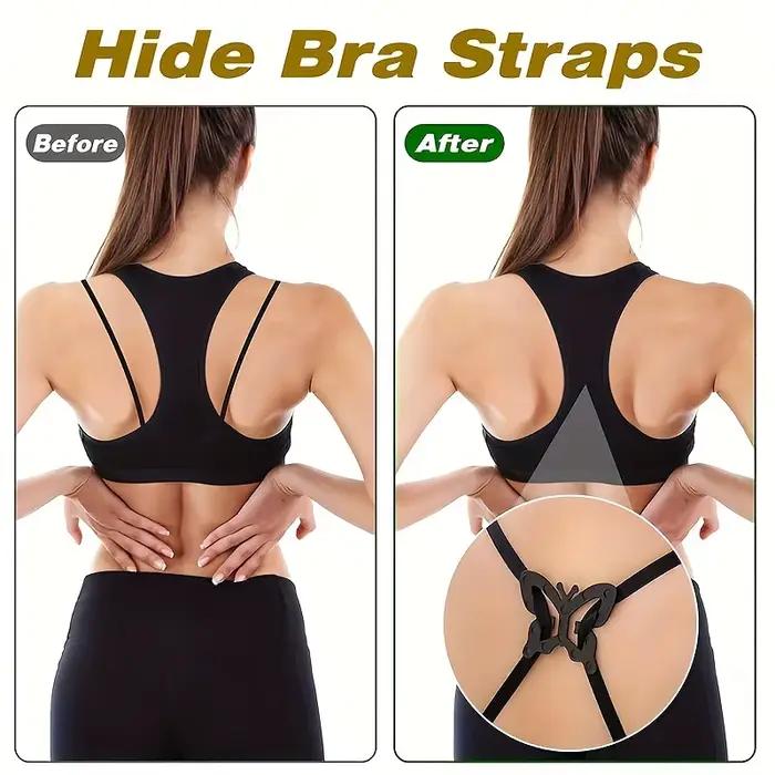 Boucle antidérapante pour sous-vêtements, 4/12 pièces, boucle de soutien-gorge Invisible, bretelles réglables en forme de cœur papillon, Clip intime