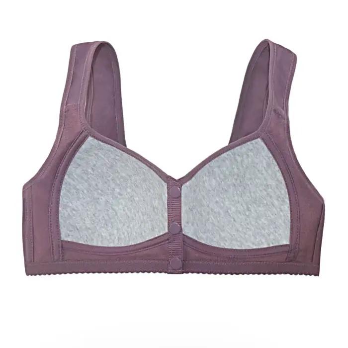 Soutien-gorge en coton à fermeture frontale pour femmes, confortable, sans fil, Camisole douce, sous-vêtements pour femmes d'âge moyen, grand buste, bonnet 48BC 50BC 52BC