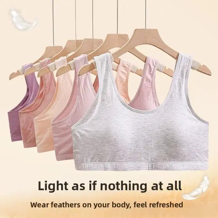 Soutien-gorge en coton à bonnets fixes pour femmes grandes tailles, respirant, confortable, avec maintien doux, en fibre de bambou, à bonnets couvrants