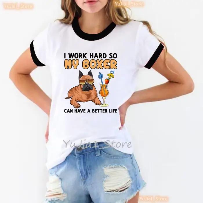 Tričko s potlačou "I Work Hard" pre ženy