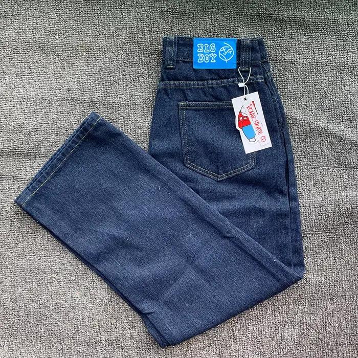 Y2K výšivka Baggy džínsy pre chlapcov ženy Streetwear gotické kreslené modré