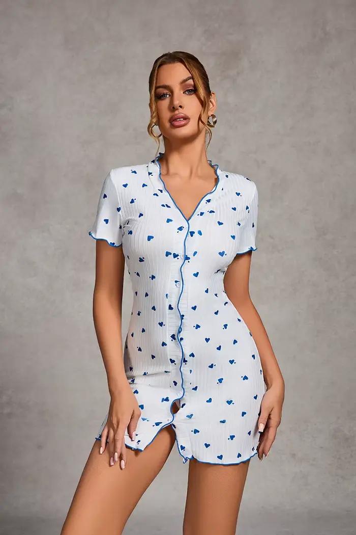 Chemise de nuit sexy femme endormie vêtements de nuit sexy femmes Homewear robe pyjamas été nuisette Koszula Nocna chemise de nuit pyjama