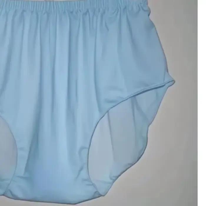 Culottes en satin glacé bleu ciel sexy, lingerie taille plus, sous-vêtements féminins