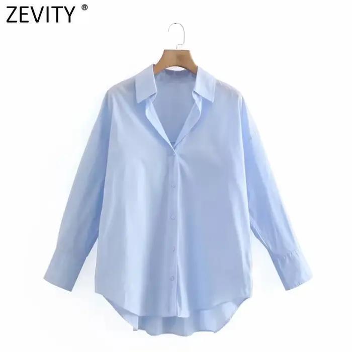 Zevity – Dámska košeľa z popelínu s dlhým rukávom