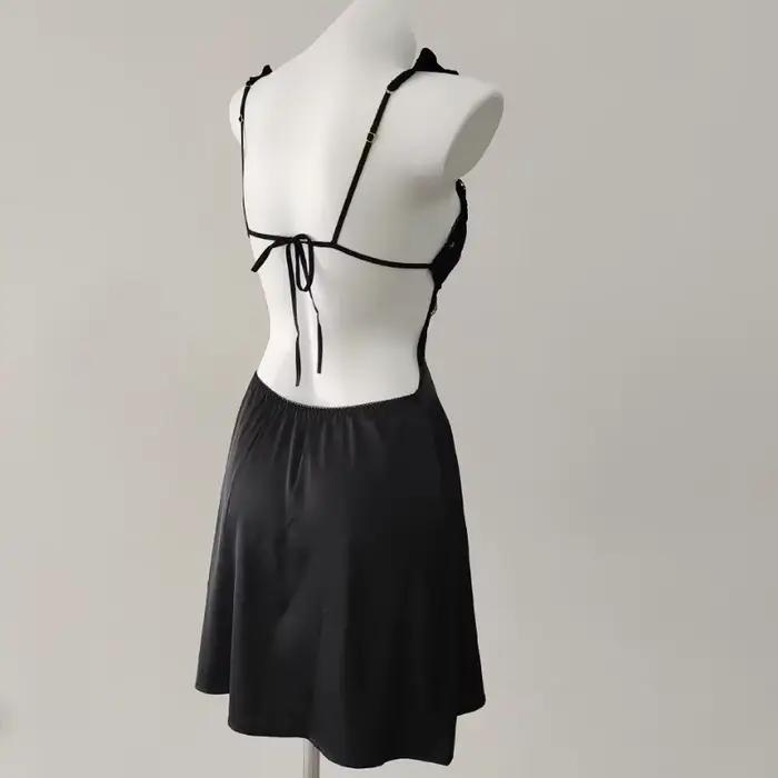 Chemise de nuit brodée pour femmes, lingerie française, chemise de nuit sexy, vêtements de détente purs, pyjamas à bretelles, haute qualité, nouveau