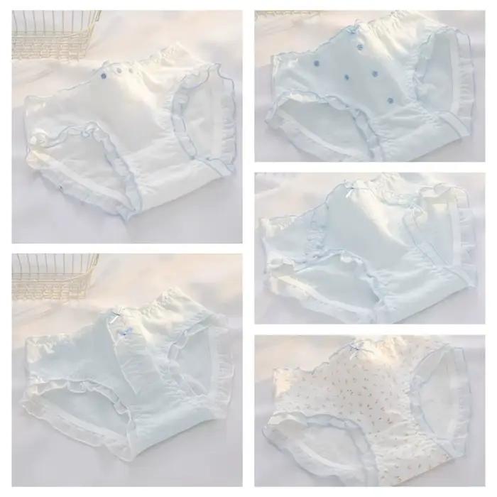 Culottes en coton à volants style français avec nœud floral, confortables, taille mi-haute, motif fleur douce, pour femmes, cadeaux