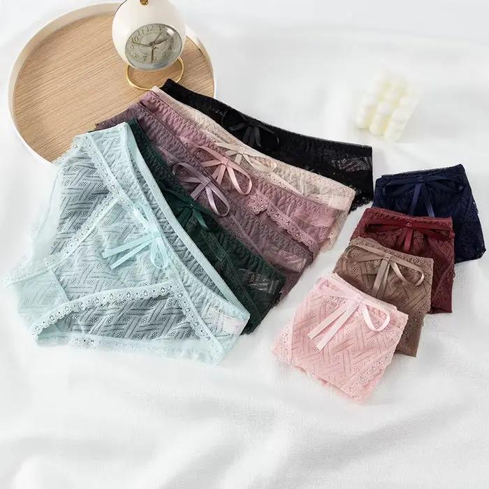 Sexy femmes culottes creux sous-vêtements en dentelle slips dames caleçons décontractés femme Lingerie intimes fille culotte Жіночі Тр