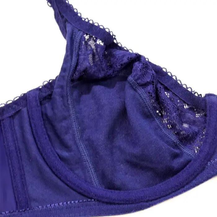 Beauwear soutien-gorge à armatures pour gros seins femme couleur unie soutien-gorge en dentelle florale pour femmes mince sous-vêtements sans doublure-7121