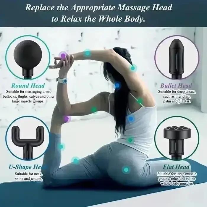 USB Mini masážna pištoľ Fascia Machine na uvoľnenie svalov vibračná tyč Masážny nástroj Fitness vybavenie