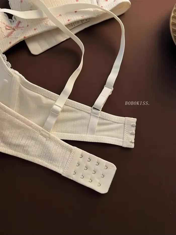 Sweet Girls – Bralette sexy en dentelle avec nœud, soutien-gorge push-up rembourré sans fil, en coton, anti-affaissement, confortable, respirant, lingerie intime pour femmes