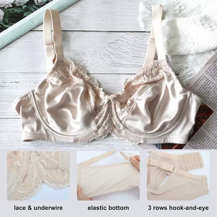 Sheroine Soutien-gorge minimiseur en dentelle florale pour femme, couverture complète, sans doublure, non rembourré, pour un confort et un soutien quotidiens