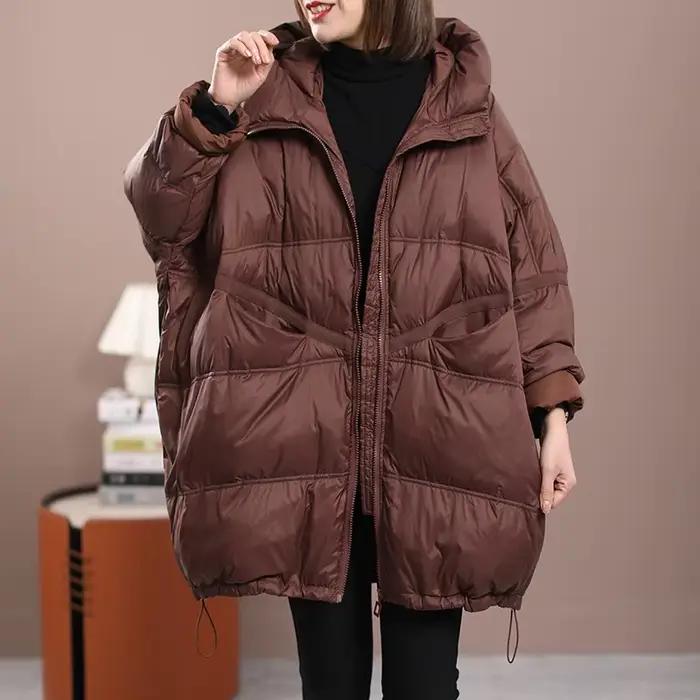 Nouvelle Veste D'Hiver Femme En Duvet De Canard Blanc Avec Capuche Généreuse Et Style Décontracté Pour Occasions Spéciales Et Journées Glaciales