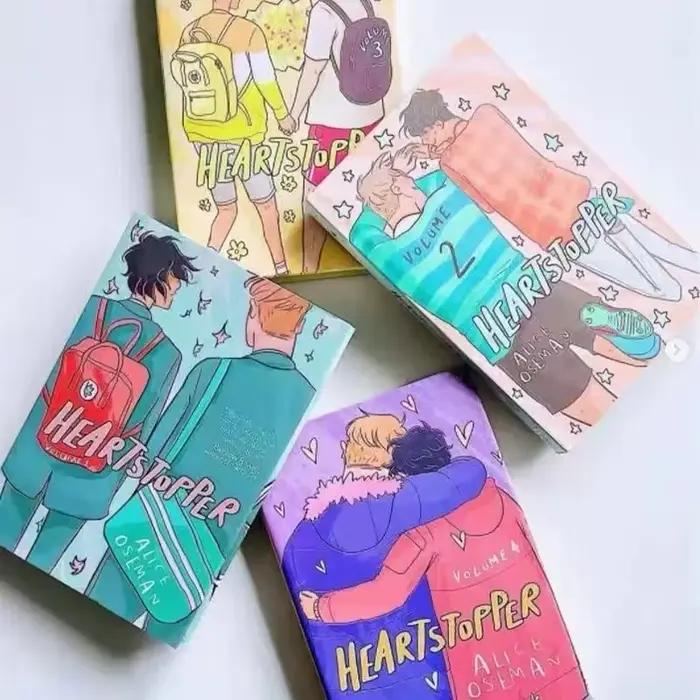 Série Heartstopper de nettoyage de roman comique, Volume 1-5, Alice Ol'offre an, manches d'anime, nettoyage en anglais pour lire un roman romantique