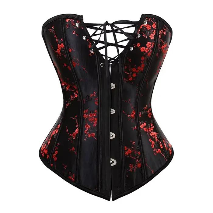 Dámsky korzet s kvetinovým žakárom, sťahujúci pás, sexy bustier, trendy