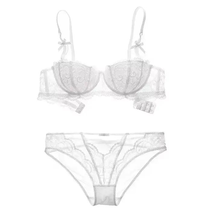Vianočná čipkovaná podprsenka – Priesvitná čierna a červená bralette