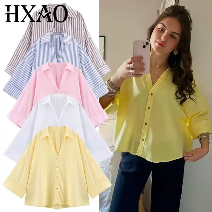 HXAO dámska košeľa oversized letná