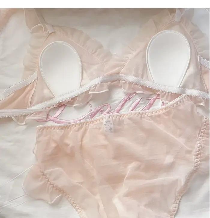 Lolita filles mince mignon dentelle petit soutien-gorge femmes triangle tasse soutien-gorge sexy