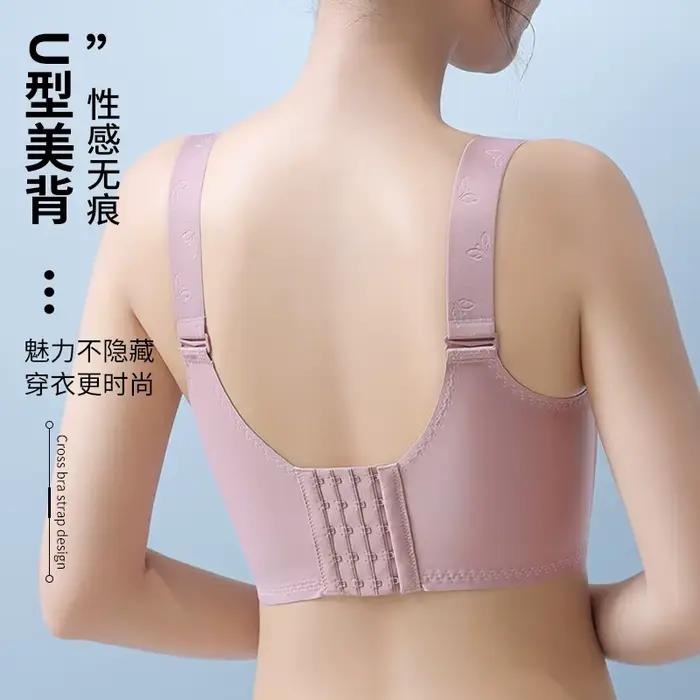 Soutien-gorge Sexy grande taille pour femmes, croisé, Push Up, couverture complète du dos, cache la graisse, lisse, Lingerie sans fil, sans couture, Bh