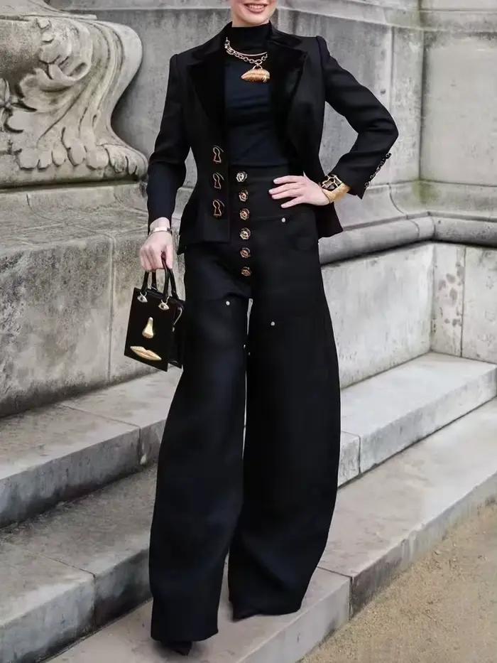 TWOTWINSTYLE – Dvojdielny set so zapínaním na gombíky pre ženy