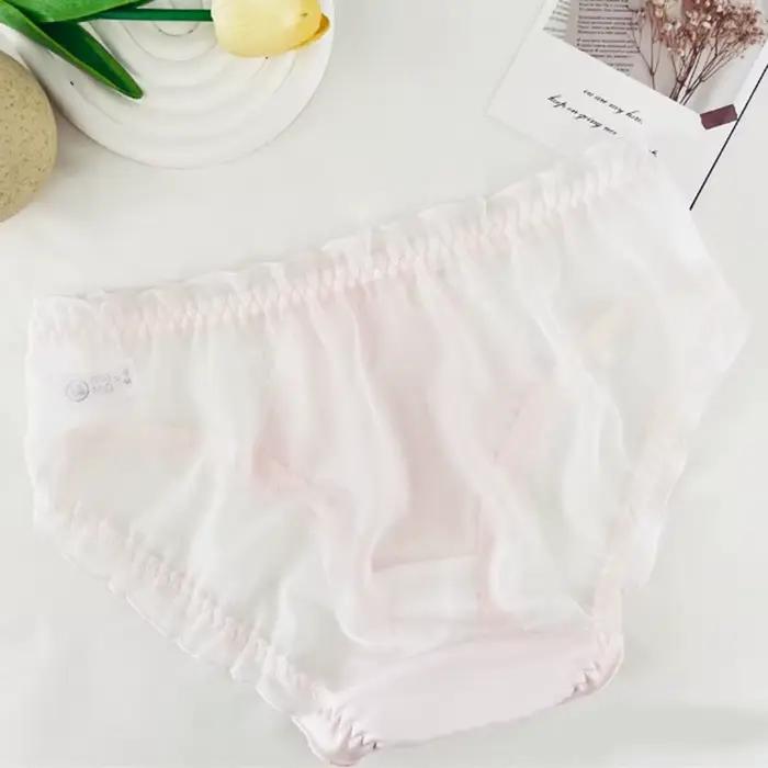 Culottes en dentelle taille basse pour femmes, en maille transparente avec nœud et perles, lingerie sexy, mignonne et douce, sous-vêtements fins, très extensibles et respirants, style Lolita