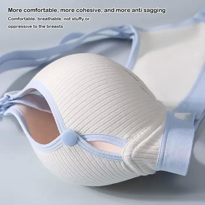 Soutien-gorge d'allaitement durable à double boucle, push-up, respirant, en pur coton doux, pour la grossesse et l'allaitement