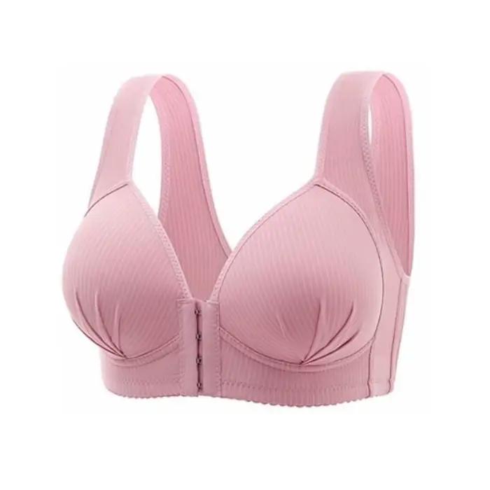 Soutien-gorge intime grande taille sans fil, décolleté en V profond, bouton avant, antichoc, sans couture, sous-vêtements Anti-affaissement, Push Up pour femmes et filles