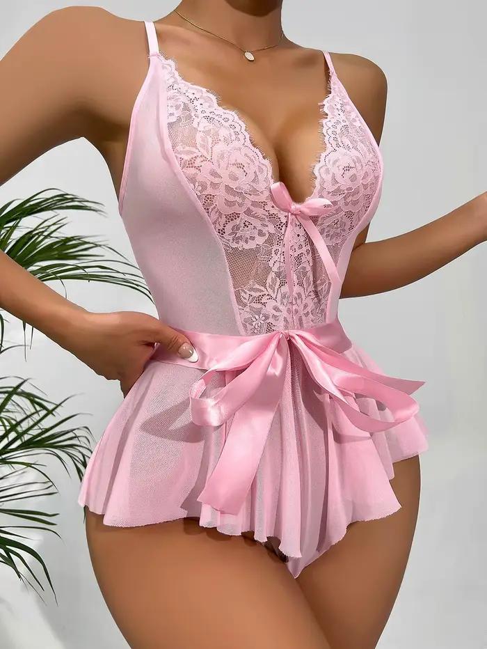 Dámske pyžamo s čipkou nočná bielizeň set S-XL Sexy