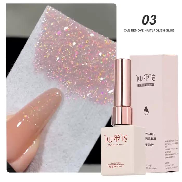 15ml Aurora morská panna lesklý Gél lak na nechty trblietavý dúhový namáčací Gél UV lak Semi-permanentný DIY manikúra