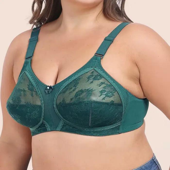 Ultra jemná podprsenka s plnými košíčkami veľká veľkosť BCDEFG bez drôtikov Sexy čipka priesvitná Polovičná