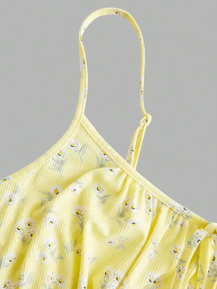 Elegantné kvetinové camisole šaty bez rukávov s tenkými ramienkami, nová móda