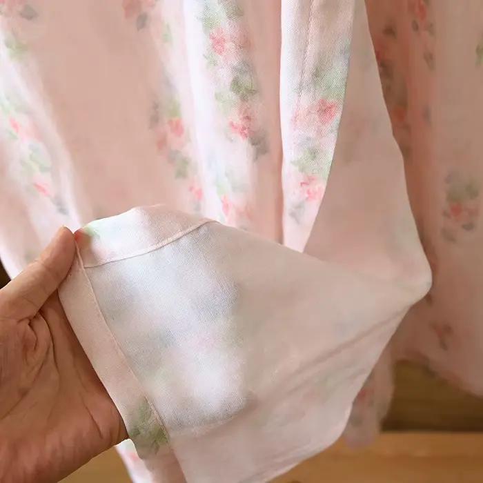 Dámska nočná košeľa v štýle kimono z bambusovej tkaniny na jar a leto