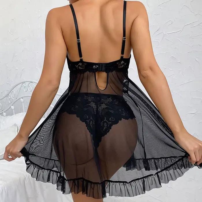 Chemise de nuit pour femme, style amusant et mignon, polyester et élasthanne, col en V, sans manches, longueur aux genoux, été