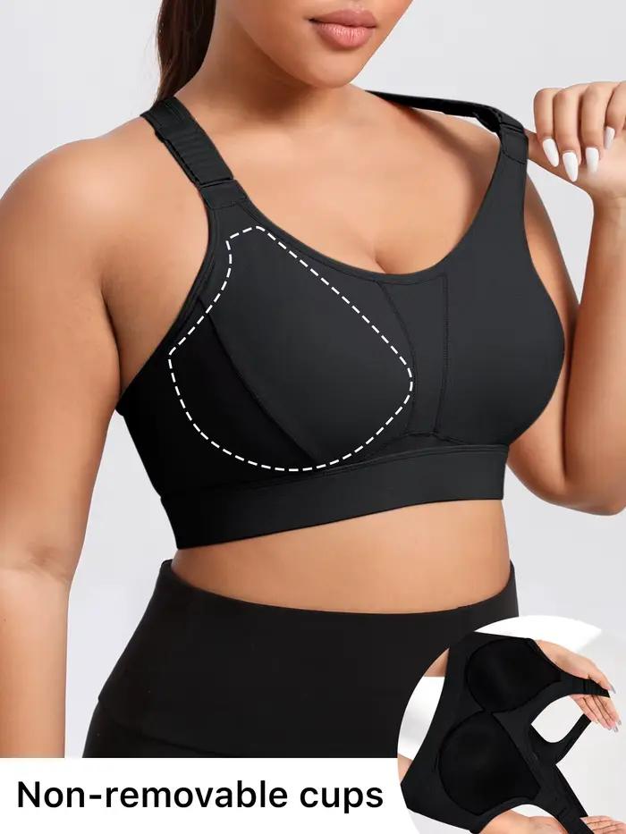 Soutien-gorge de sport grande taille pour femme, haute tenue, antichoc, bretelles réglables, soutien-gorge de sport fitness, maintien haute intensité, bonnet intégré, peut être porté à l'extérieur
