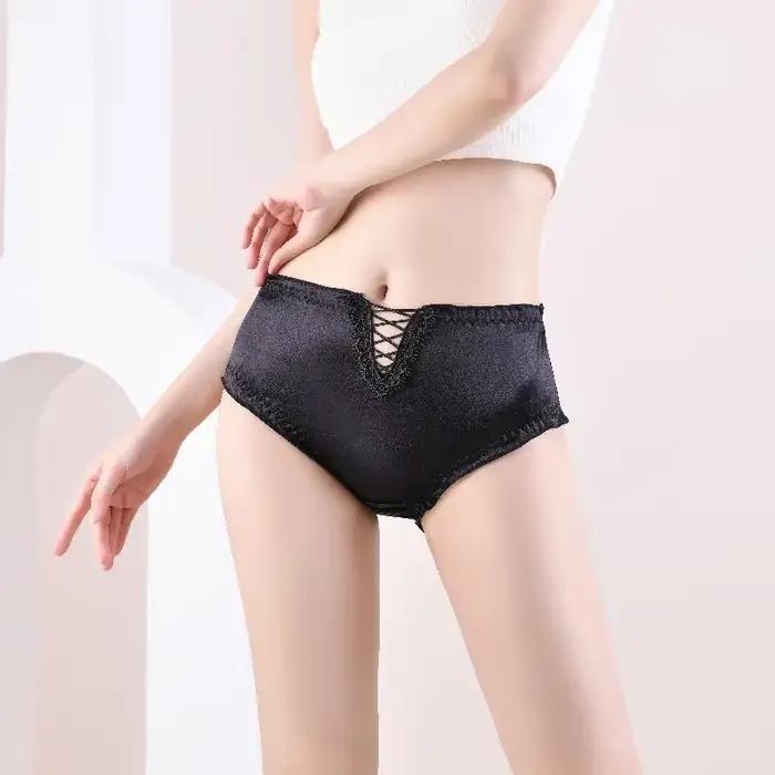 Hodvábny saténový sexy ženský nohavičkový špičkový slip