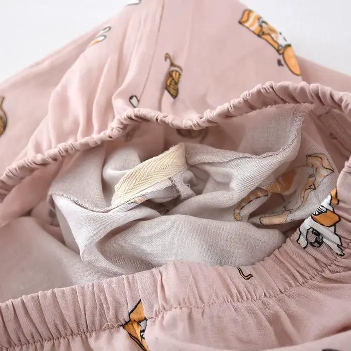 Dámske kimono pyžamo, domáce oblečenie s mačacou potlačou