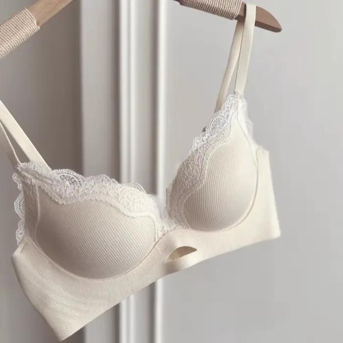 Soutien-gorge sans fil tout-en-un pour petite poitrine, dentelle sexy avec doublure brossée, soutien push-up et anti-taches latérales BANERDANNI soutien-gorge sexy AB