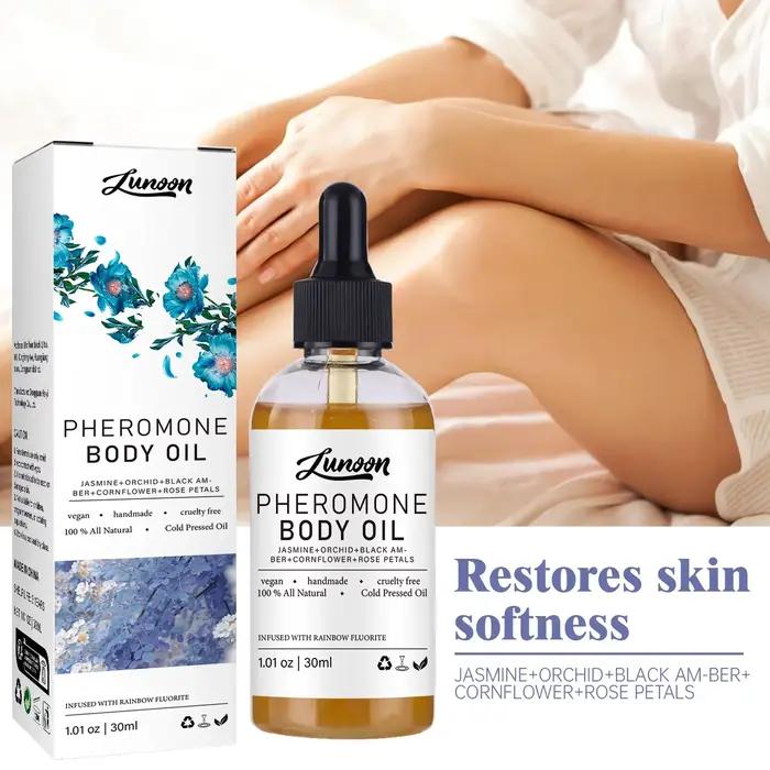 LUNOON 30 ml d'huile corporelle au phéromone, hydratation profonde et nourrissant pour la peau, soin hydratant non gras pour le corps