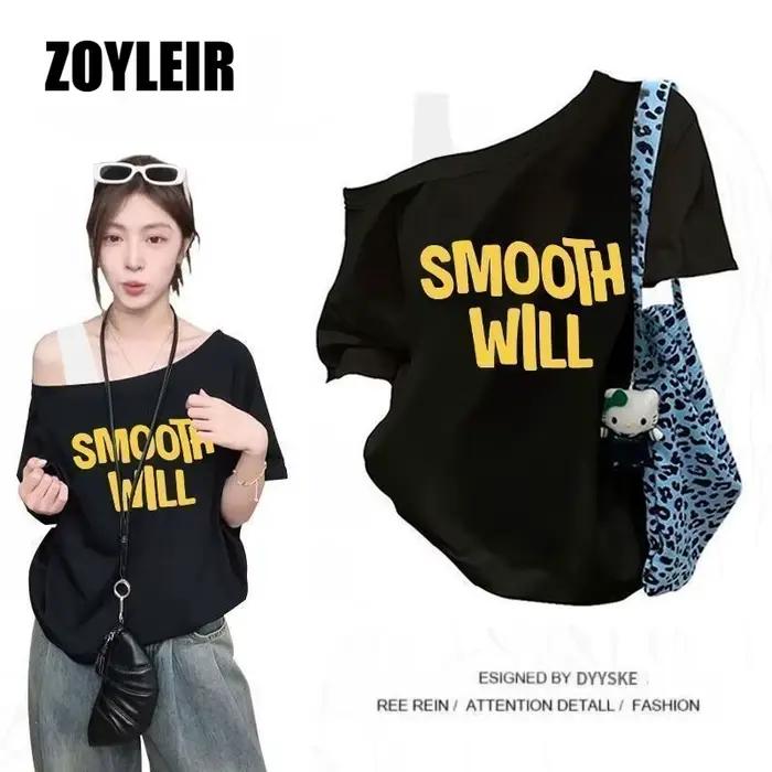 Tunique asymétrique ZOYLEIR oversize avec design graphique pour femmes occasions variées